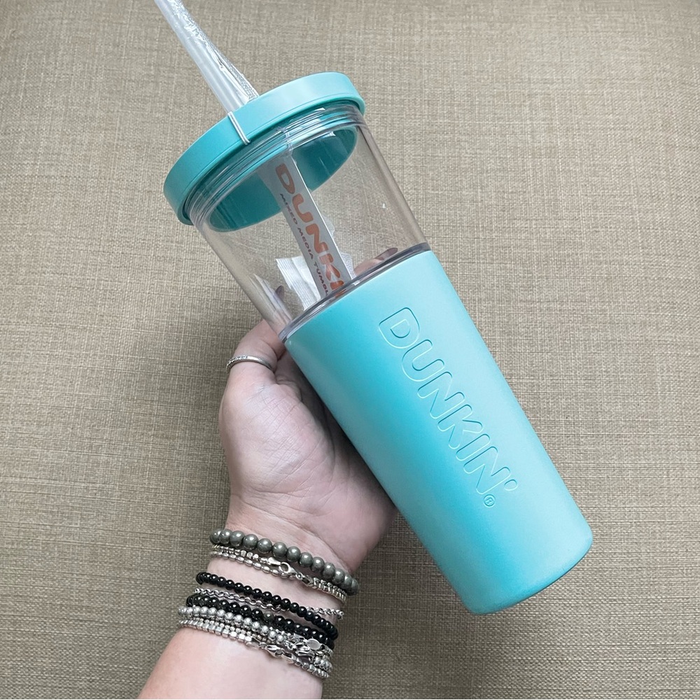 New DUNKIN 2025 - 28oz/12oz Mixed Media Tumbler•2 in 1 Stainless/Acrylic Blue